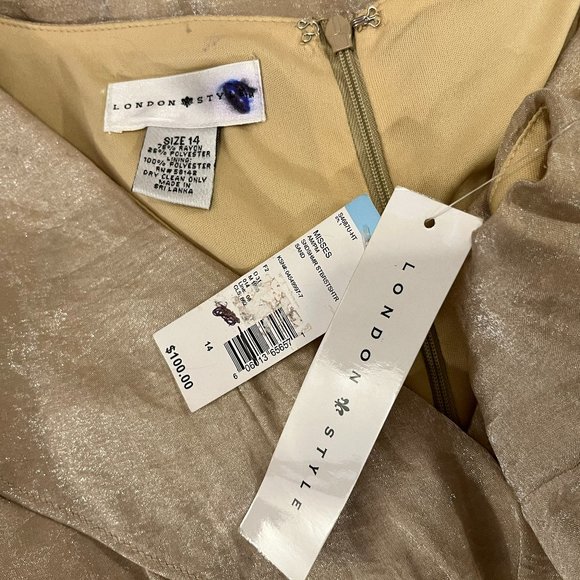 LONDON STYLE Women's Sand Tiered Formal Dress - Size 14 - NWT $100 - Picture 5 of 5